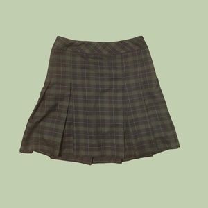 🌥green plaid/tartan pleated skirt